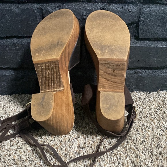 Vintage Leather Lace-Up Platform Clogs—Made in Spain - Picture 4 of 5